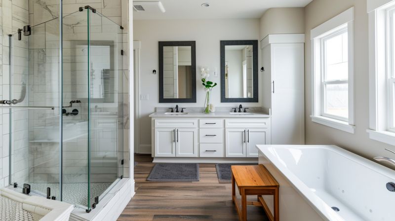 Contemporary Bathroom with Glass Enclosure